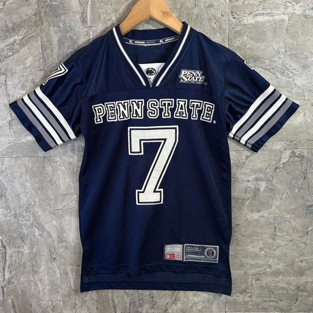 Vtg Y2K PENN STATE Nittany Lions Colosseum Football Blue Team Jersey #7 Youth M